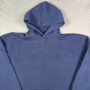 Vintage Russell Athletic Hoodie Mens Large Navy Blue Pullover Sweatshirt 90s Y2k